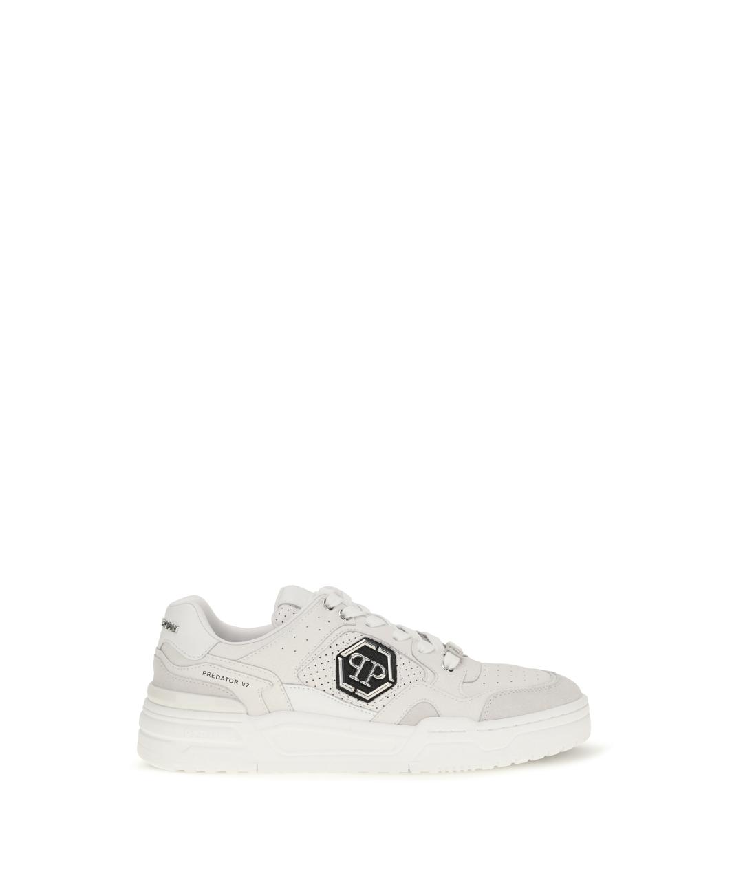 PHILIPP PLEIN Белые синтетические низкие кроссовки / кеды, фото 1