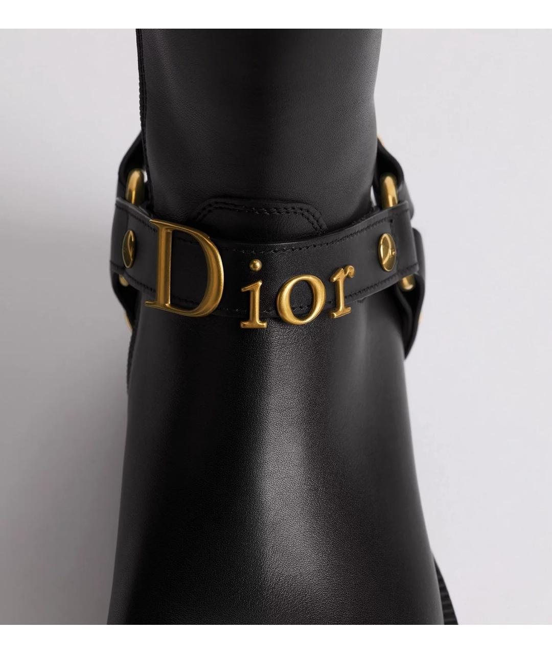 CHRISTIAN DIOR Черные кожаные полусапоги, фото 3