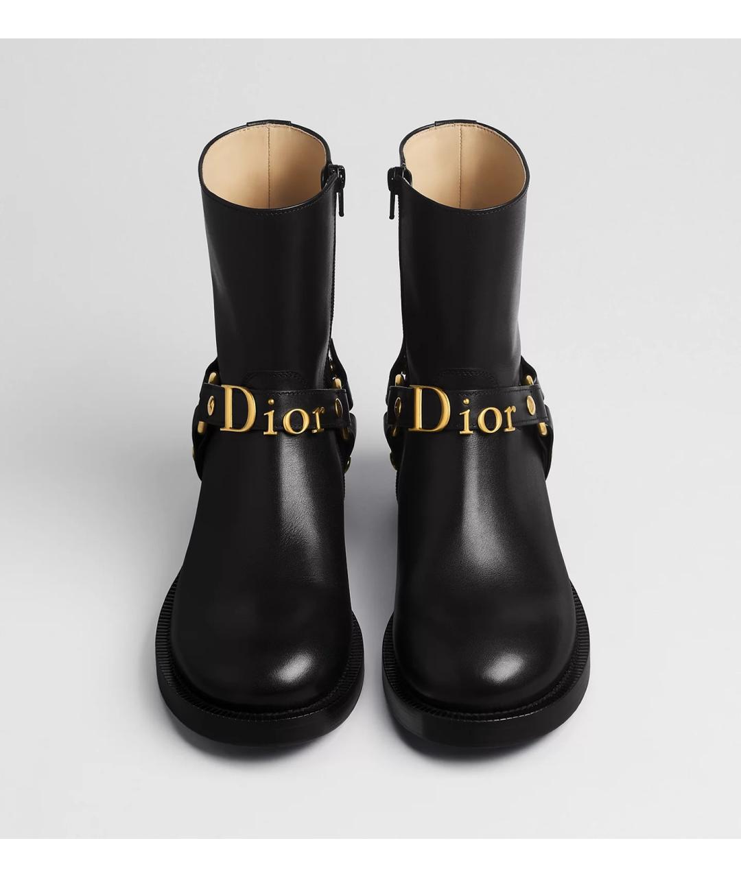 CHRISTIAN DIOR Черные кожаные полусапоги, фото 2