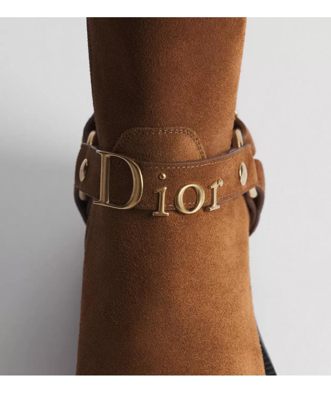 CHRISTIAN DIOR Коричневые замшевые полусапоги, фото 3