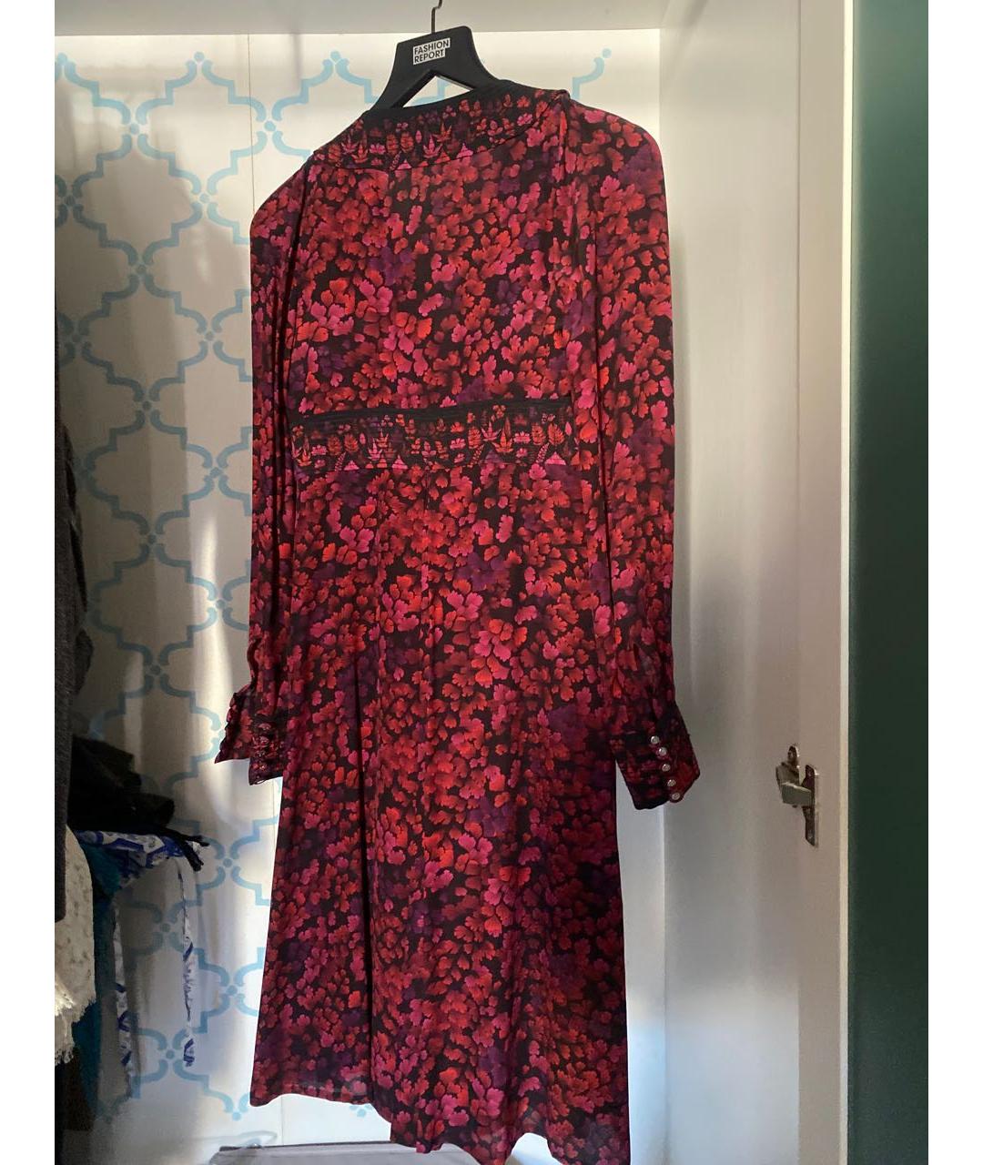 GUCCI Бордовое шифоновое повседневное платье, фото 2
