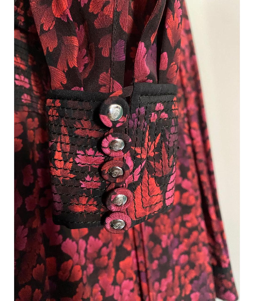GUCCI Бордовое шифоновое повседневное платье, фото 6