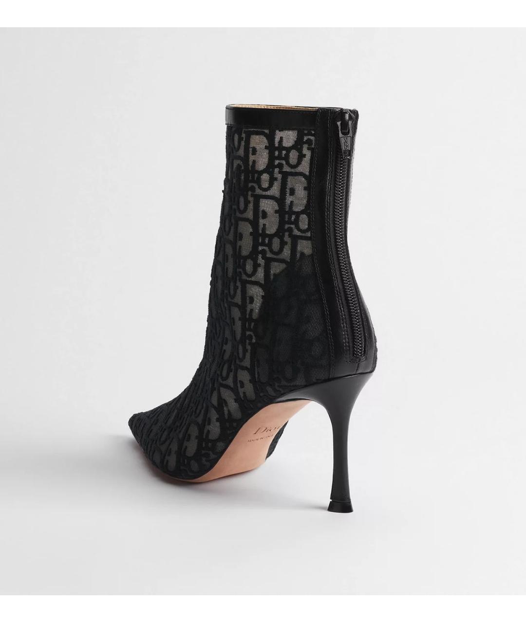 CHRISTIAN DIOR Черные текстильные ботильоны, фото 3