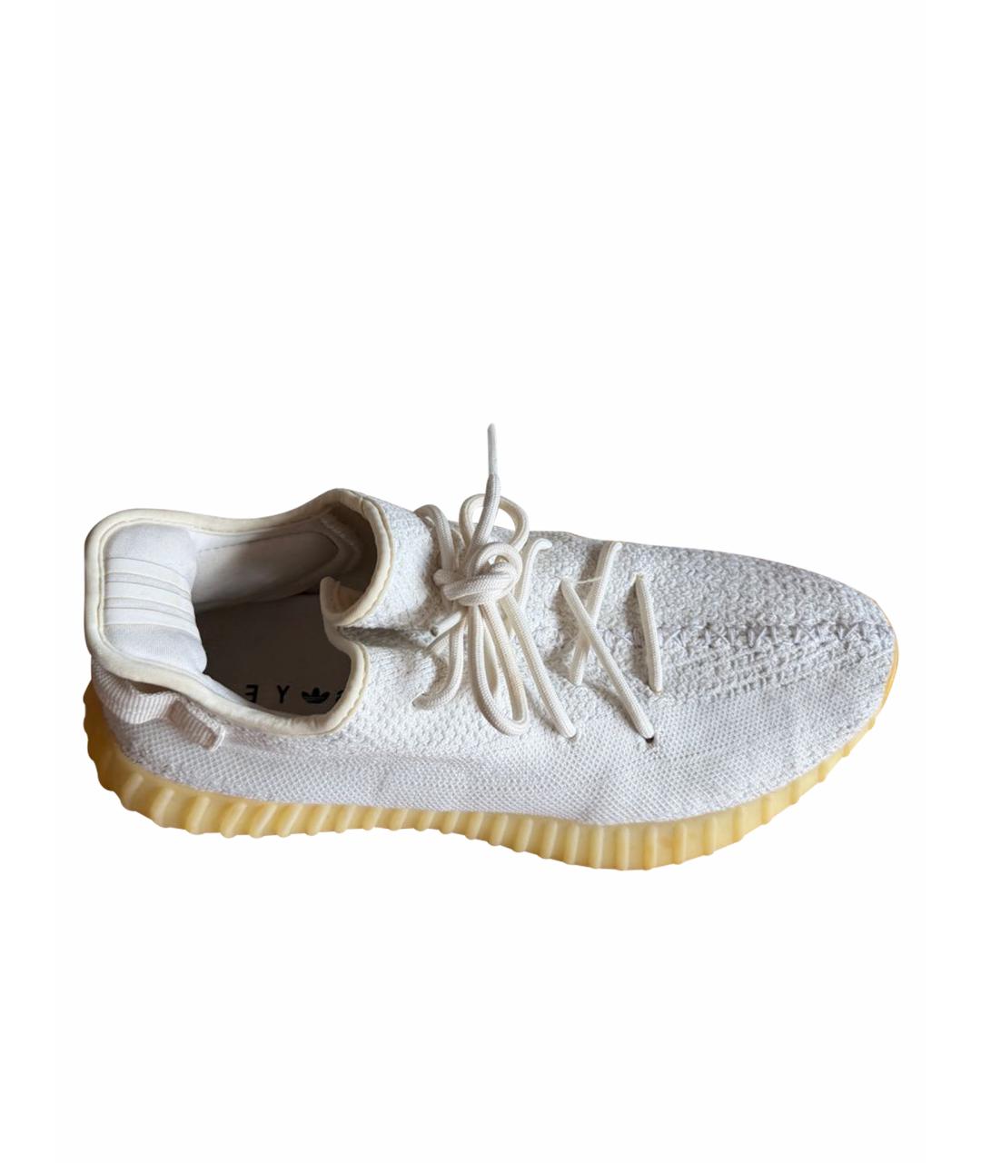 ADIDAS YEEZY Белые текстильные низкие кроссовки / кеды, фото 1