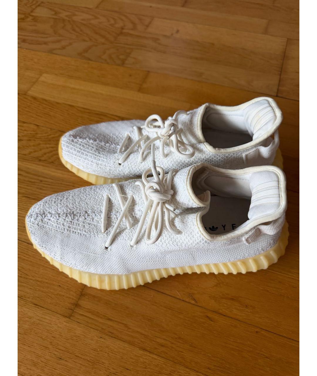 ADIDAS YEEZY Белые текстильные низкие кроссовки / кеды, фото 5