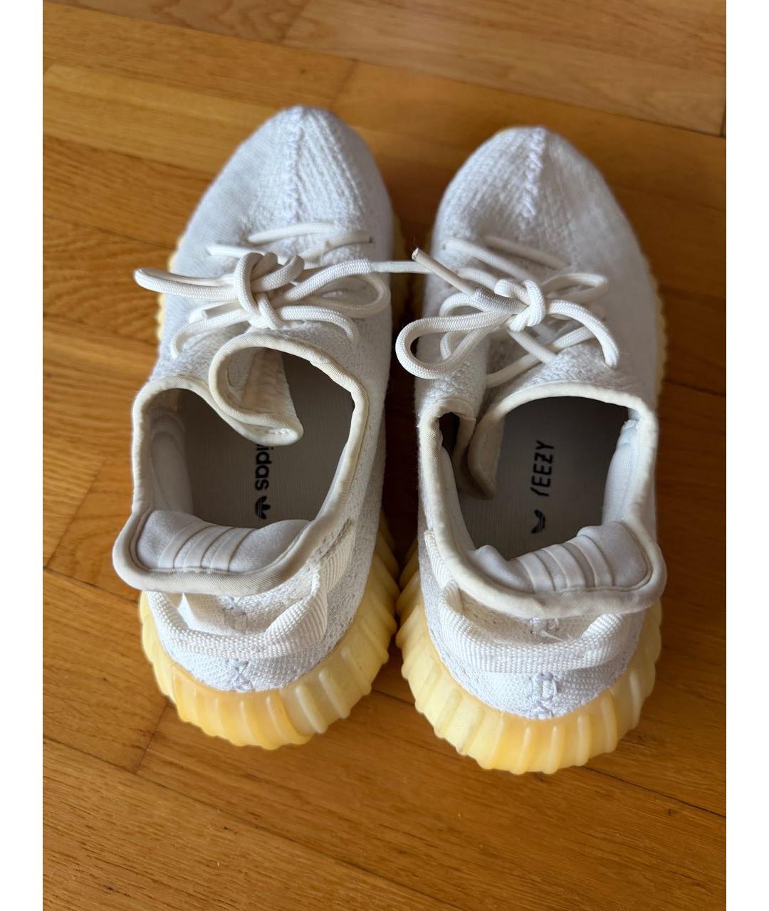 ADIDAS YEEZY Белые текстильные низкие кроссовки / кеды, фото 3