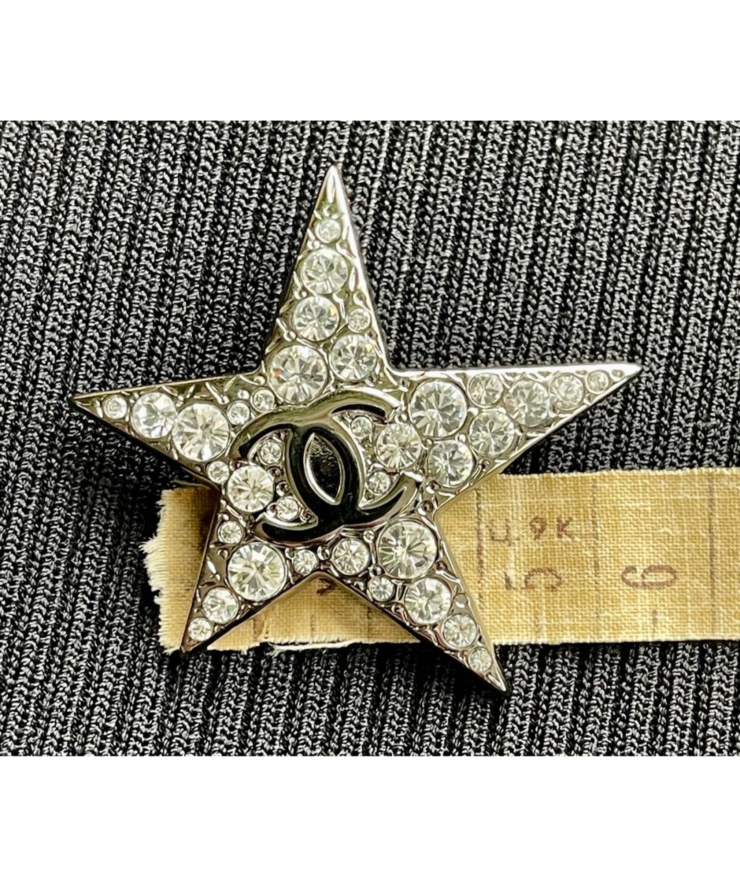 CHANEL Антрацитовая металлическая булавка / брошь, фото 3