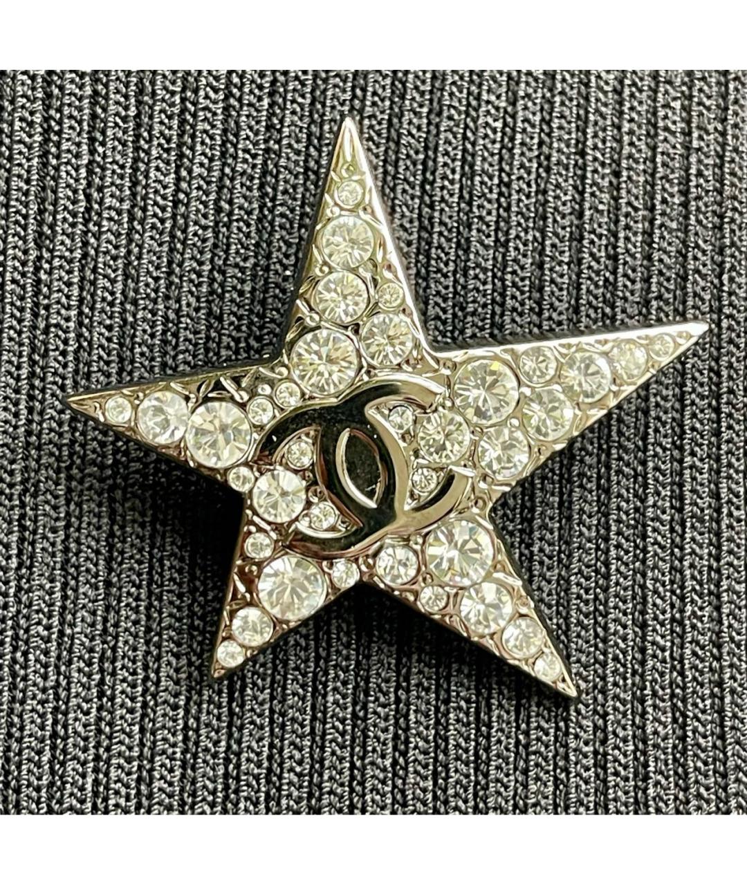 CHANEL Антрацитовая металлическая булавка / брошь, фото 4