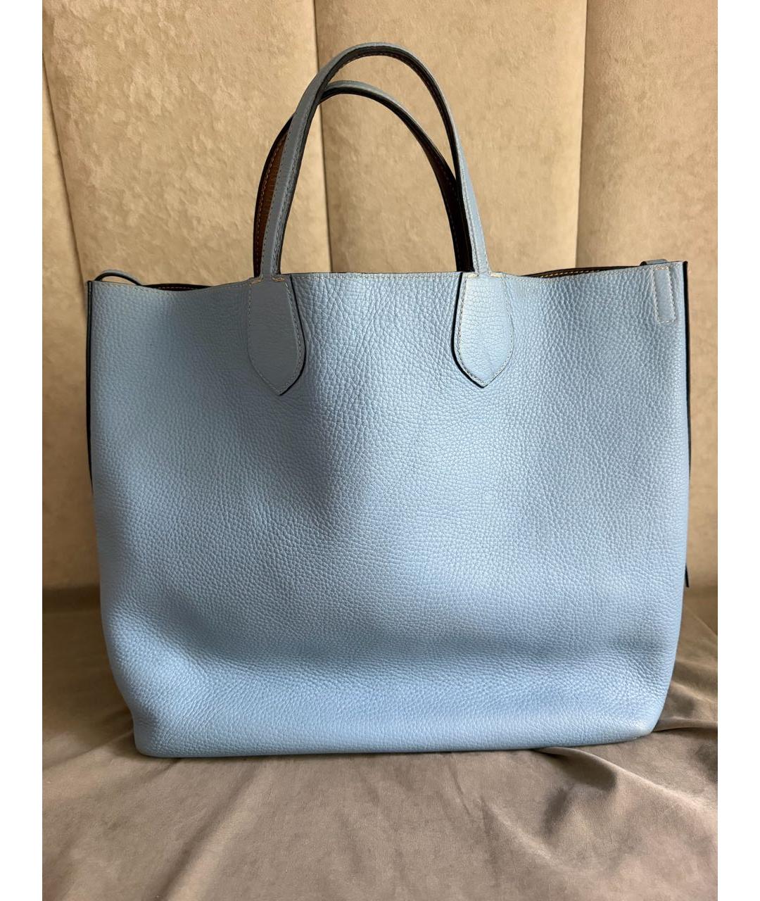 GUCCI Голубая кожаная сумка тоут, фото 3