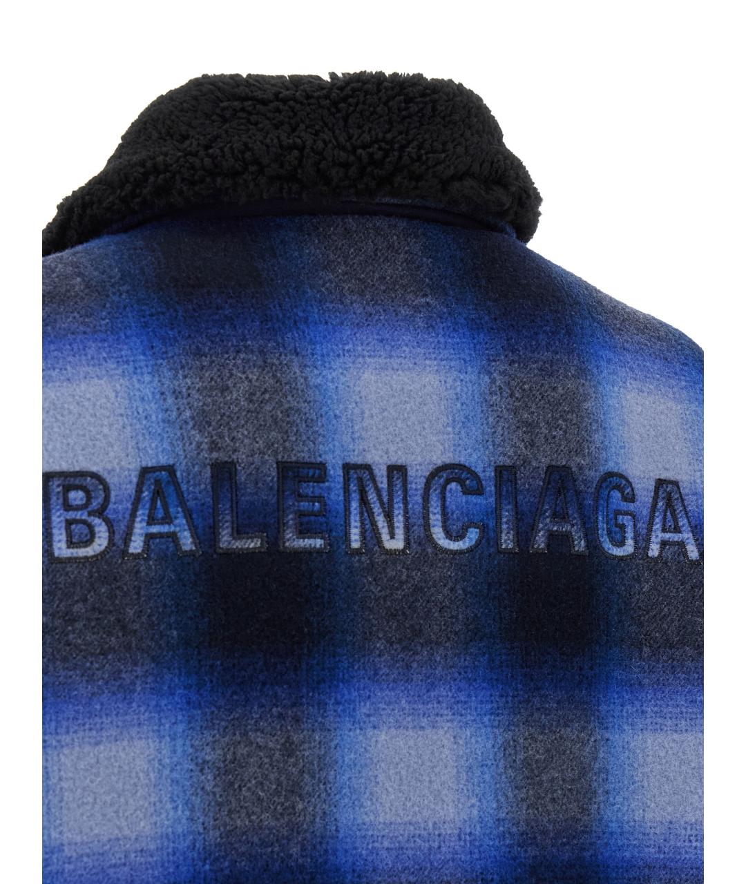 BALENCIAGA Синяя шерстяная куртка, фото 4