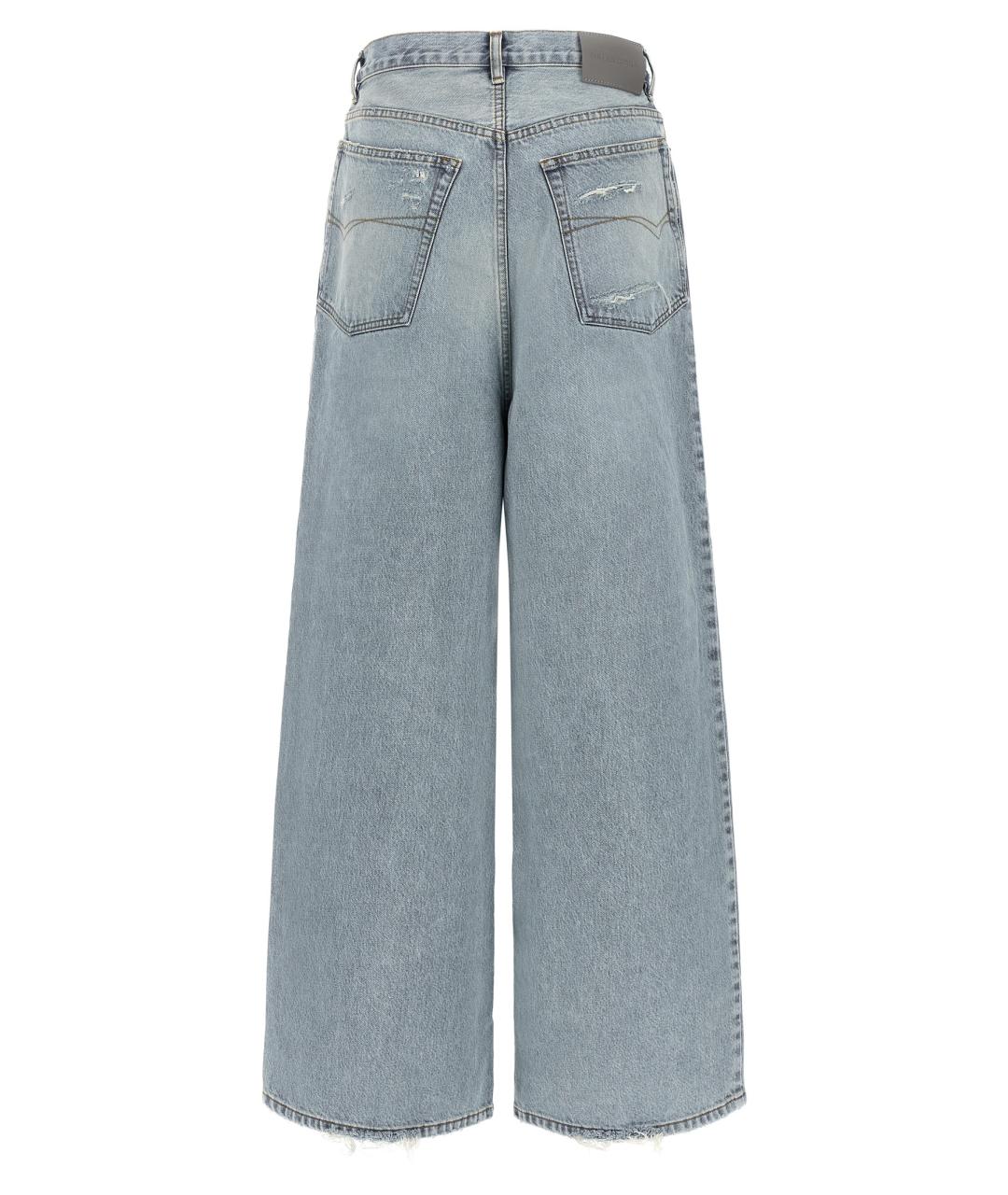 BALENCIAGA Голубые хлопковые прямые джинсы, фото 2