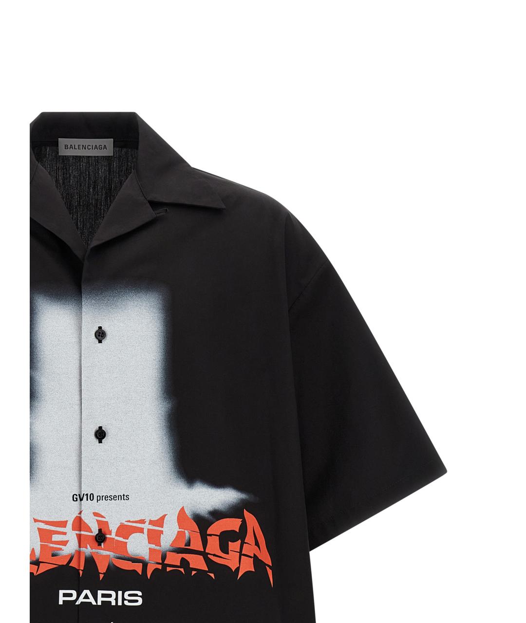 BALENCIAGA Черная хлопковая кэжуал рубашка, фото 3