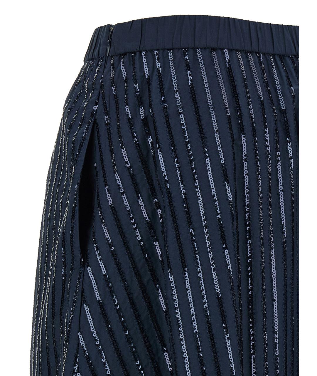WEEKEND MAX MARA Синяя хлопковая юбка миди, фото 4