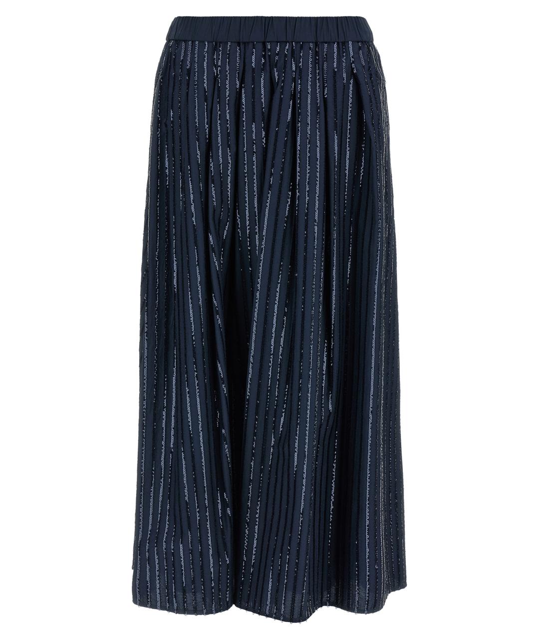 WEEKEND MAX MARA Синяя хлопковая юбка миди, фото 1