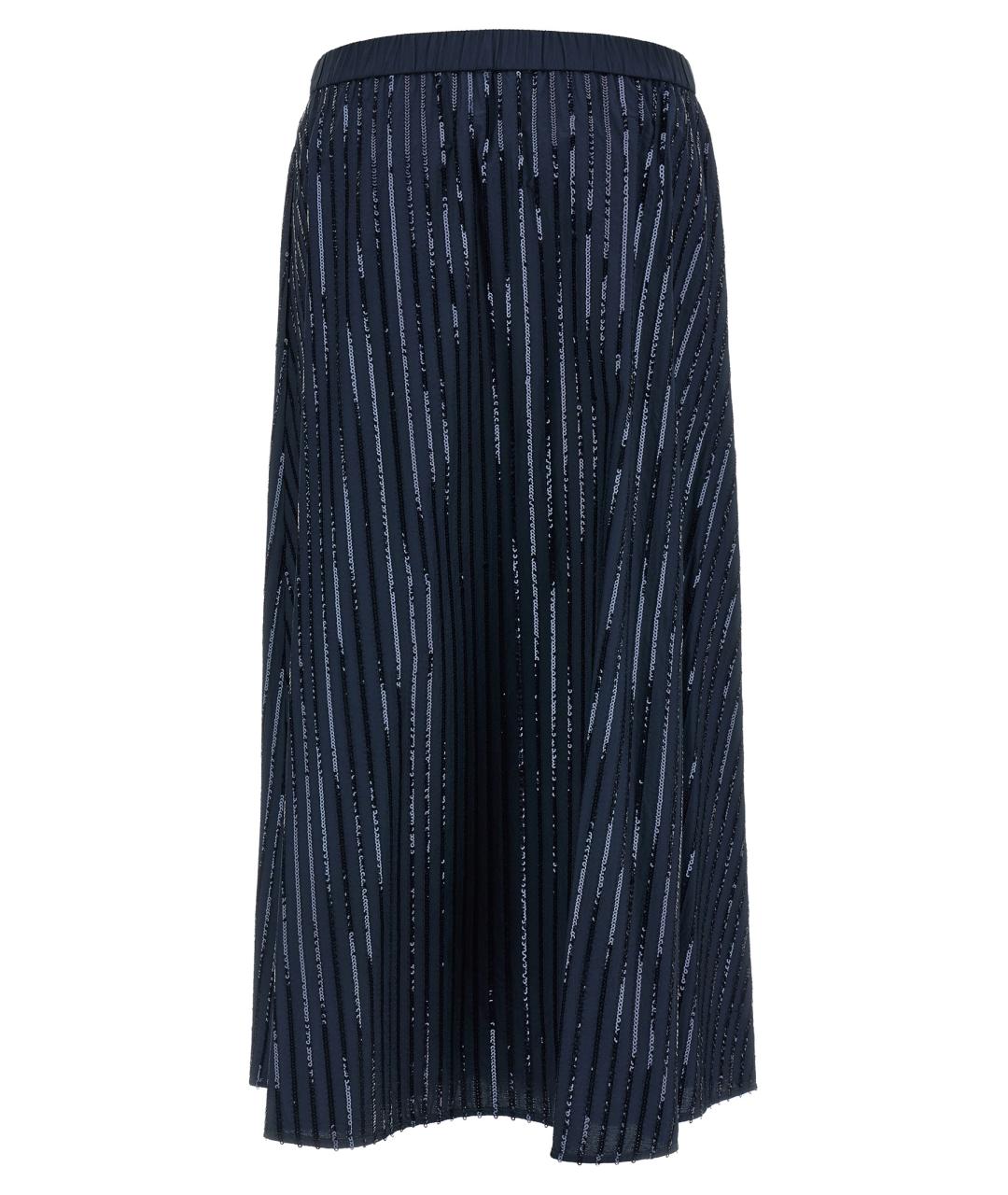 WEEKEND MAX MARA Синяя хлопковая юбка миди, фото 2