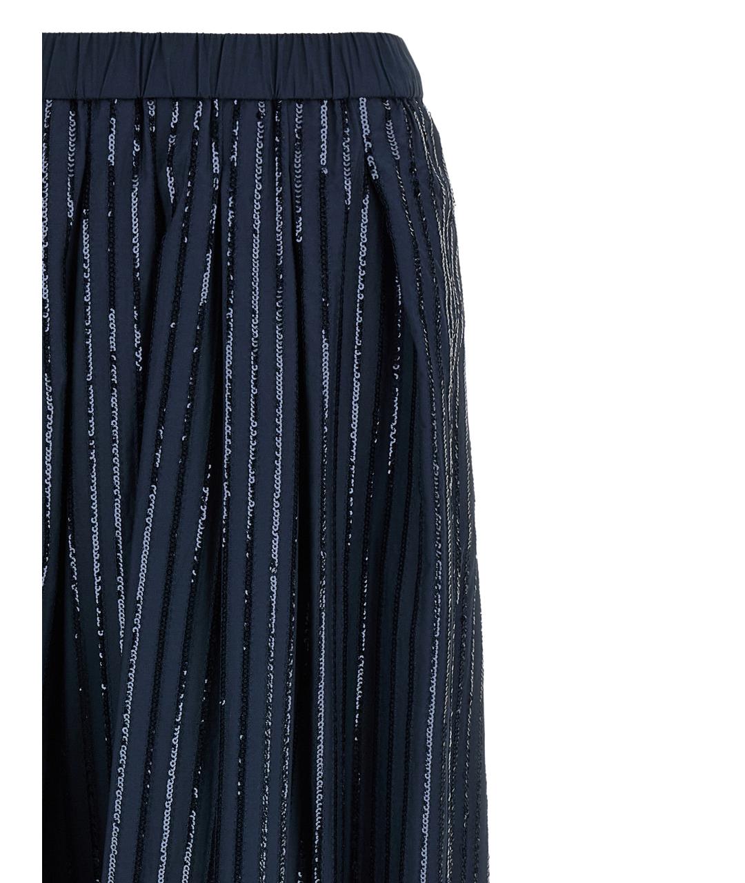 WEEKEND MAX MARA Синяя хлопковая юбка миди, фото 3