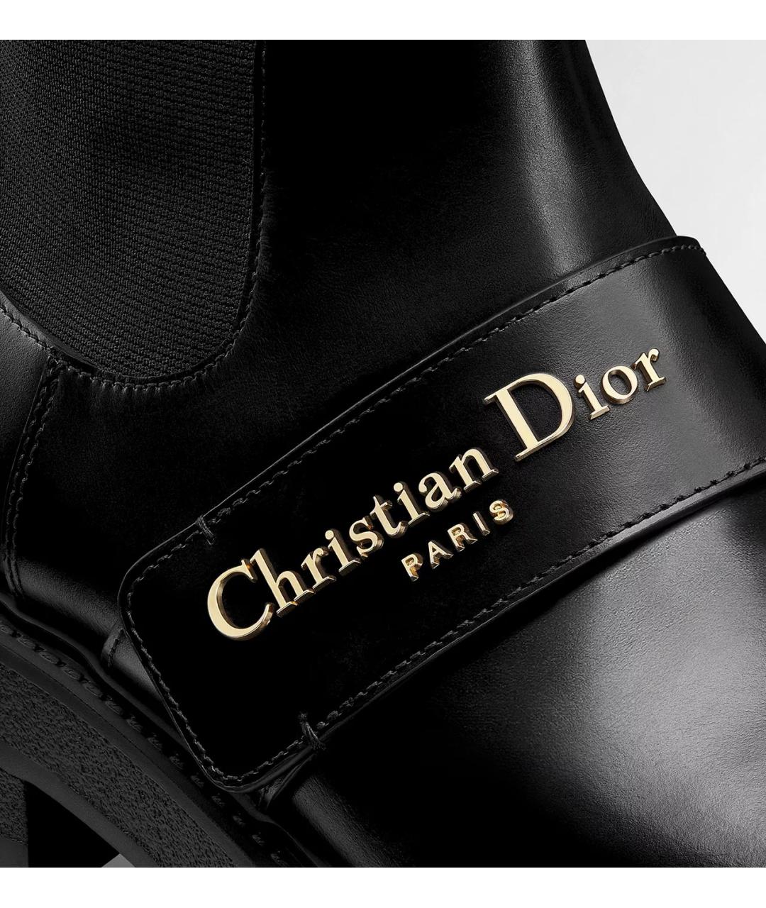 CHRISTIAN DIOR Черные кожаные полусапоги, фото 2