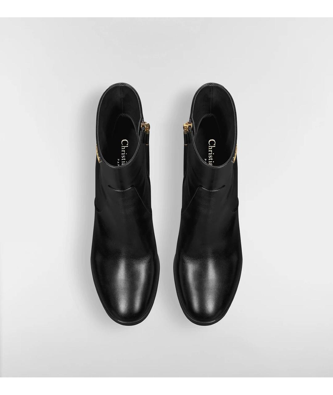 CHRISTIAN DIOR Черные кожаные ботильоны, фото 3