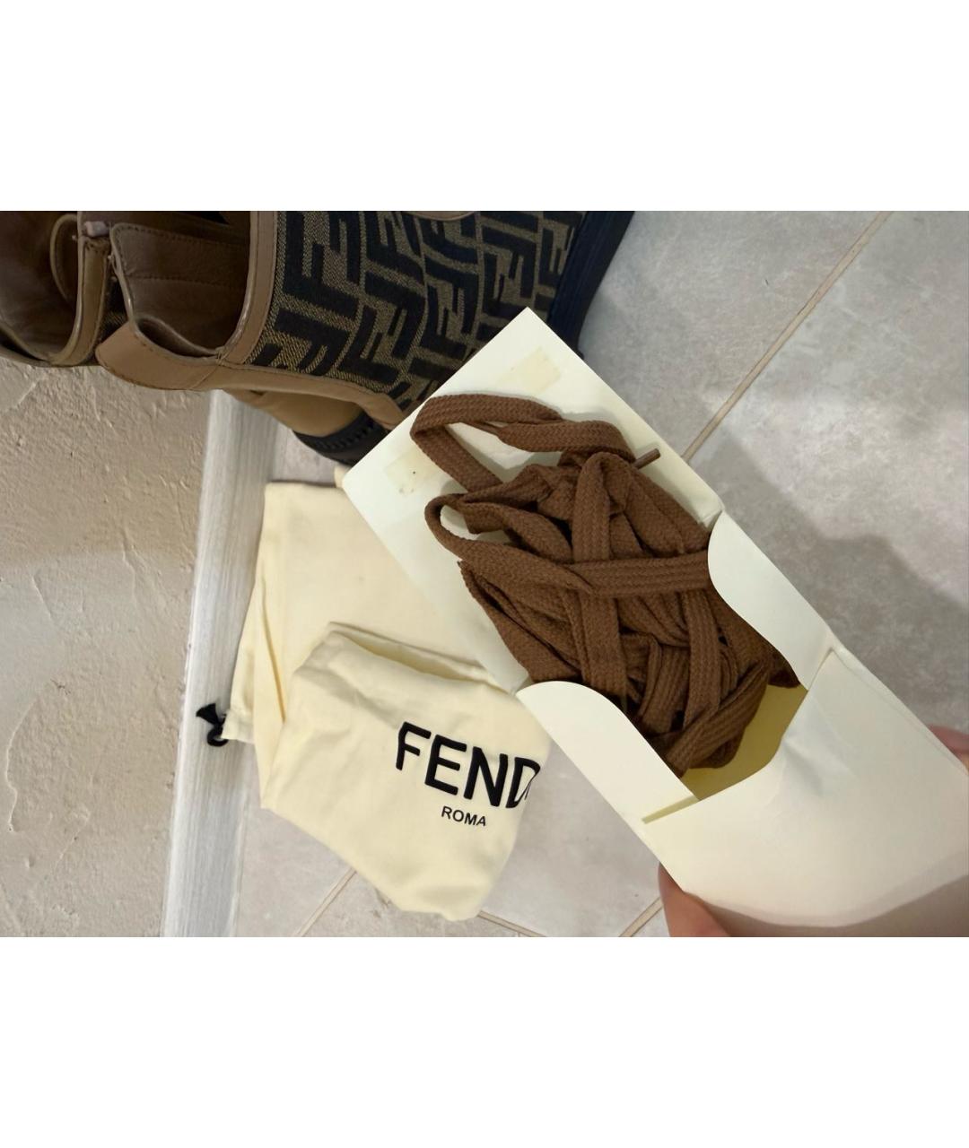 FENDI Коричневые кожаные ботинки, фото 5
