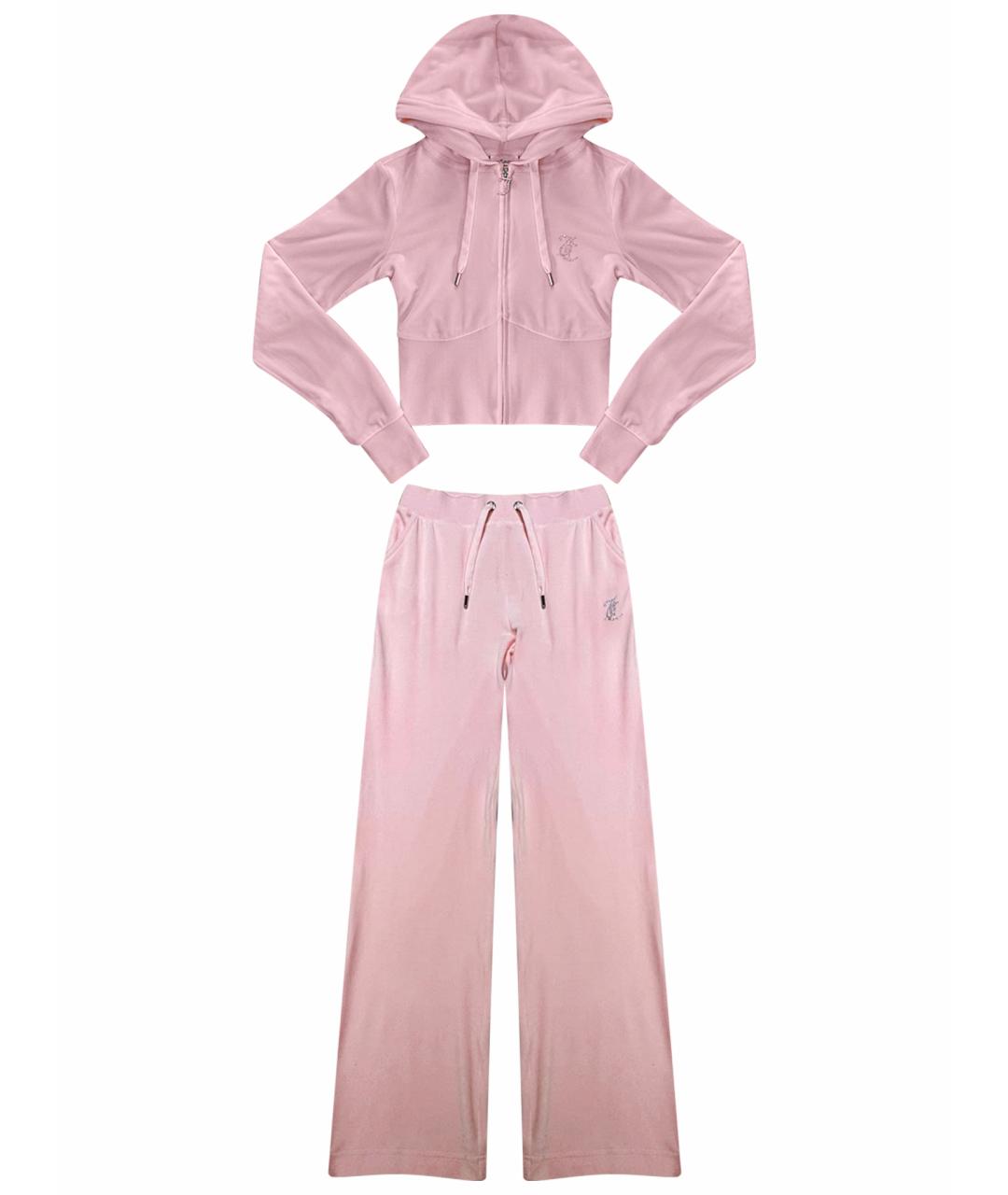 JUICY COUTURE Розовый велюровый костюм с брюками, фото 1