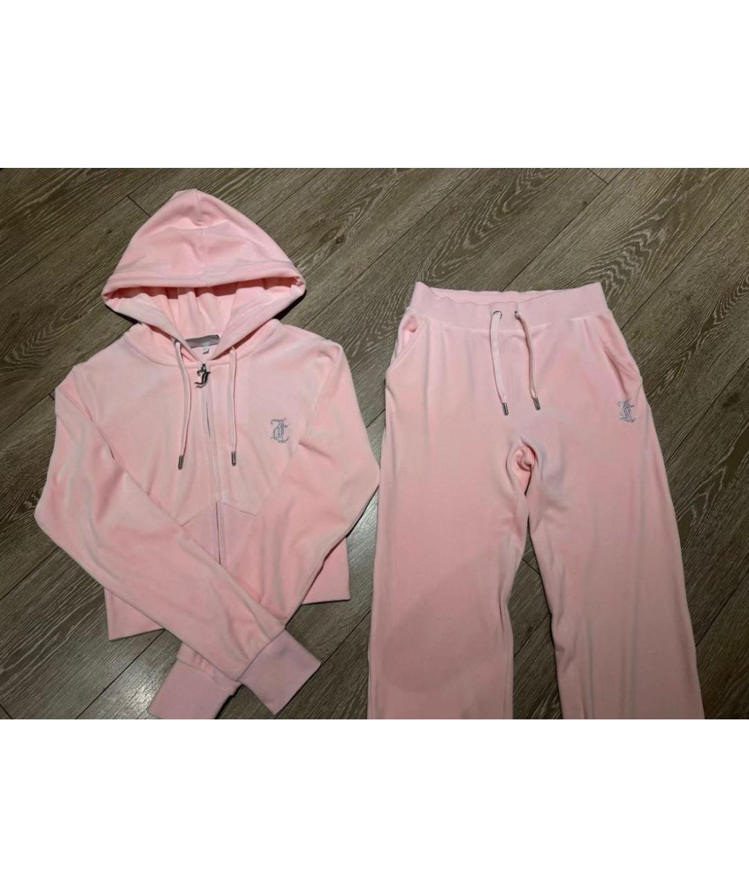 JUICY COUTURE Розовый велюровый костюм с брюками, фото 2