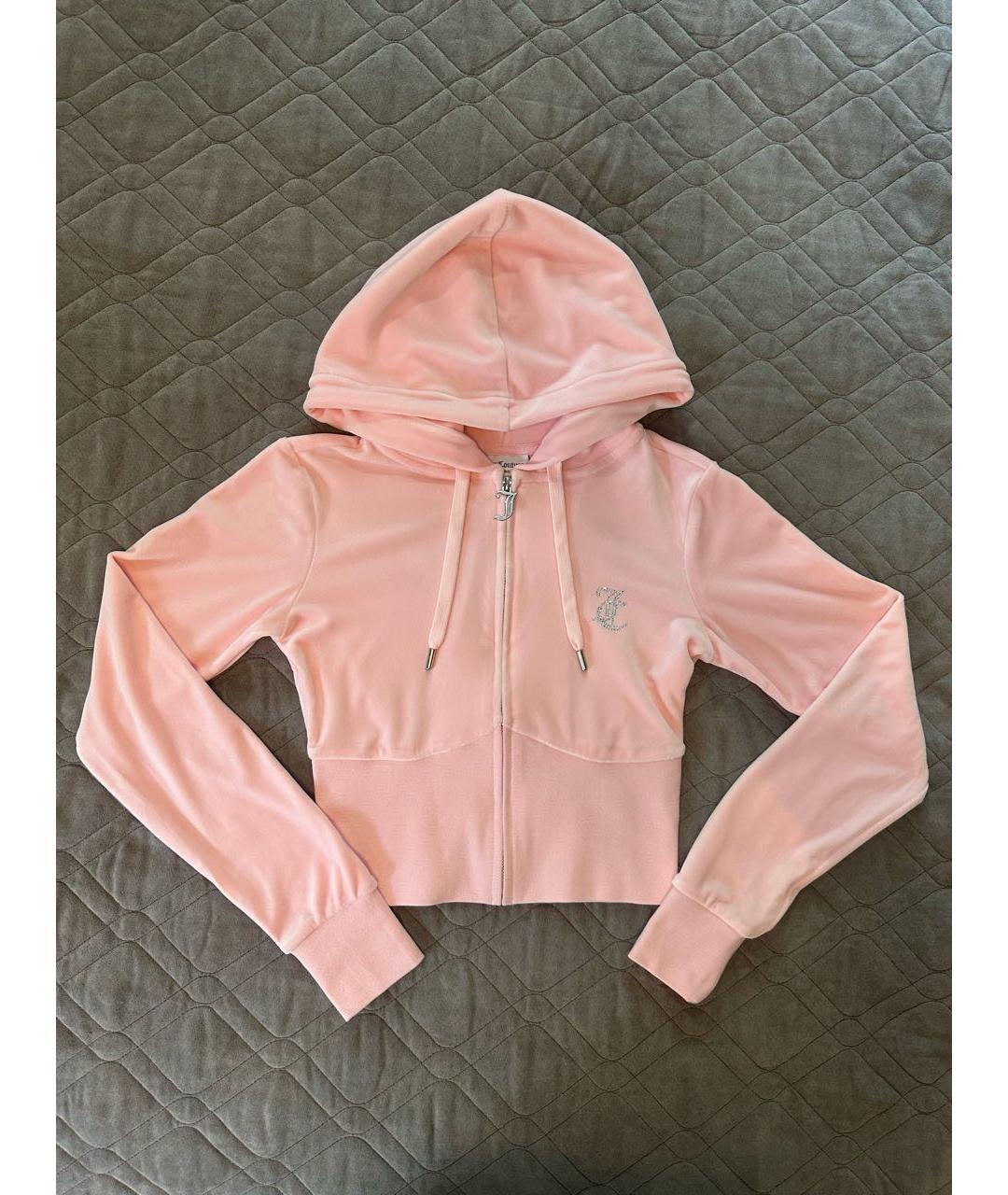 JUICY COUTURE Розовый велюровый костюм с брюками, фото 3