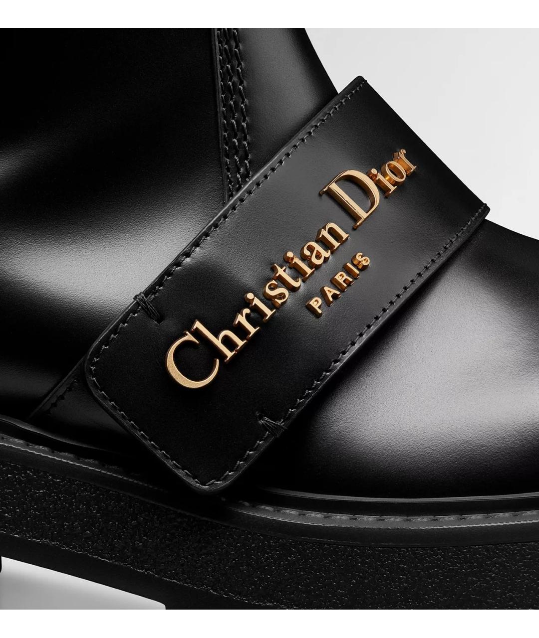 CHRISTIAN DIOR Черные кожаные ботинки, фото 3