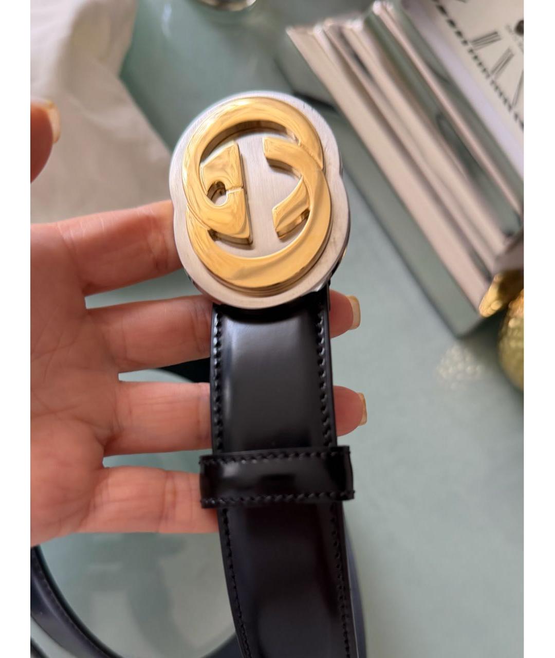 GUCCI Черный кожаный ремень, фото 2
