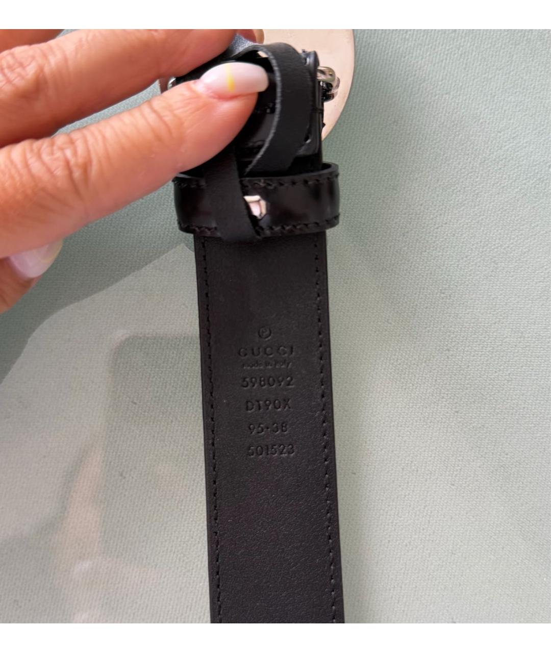 GUCCI Черный кожаный ремень, фото 3