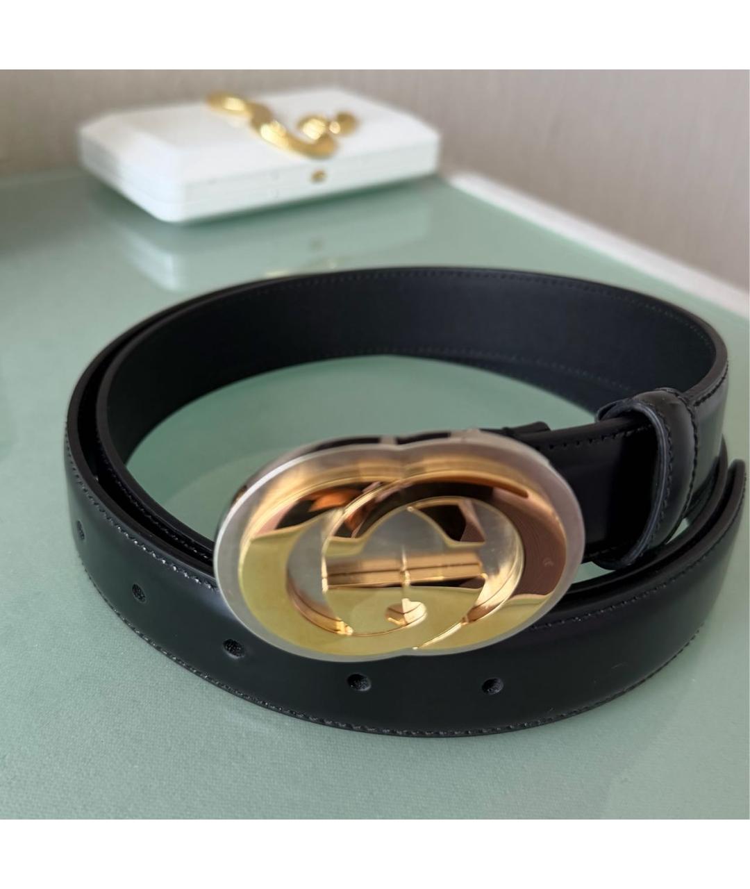 GUCCI Черный кожаный ремень, фото 5