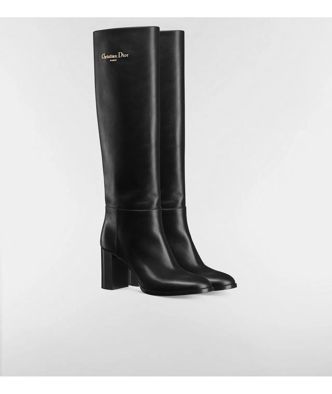 CHRISTIAN DIOR Черные кожаные сапоги, фото 2