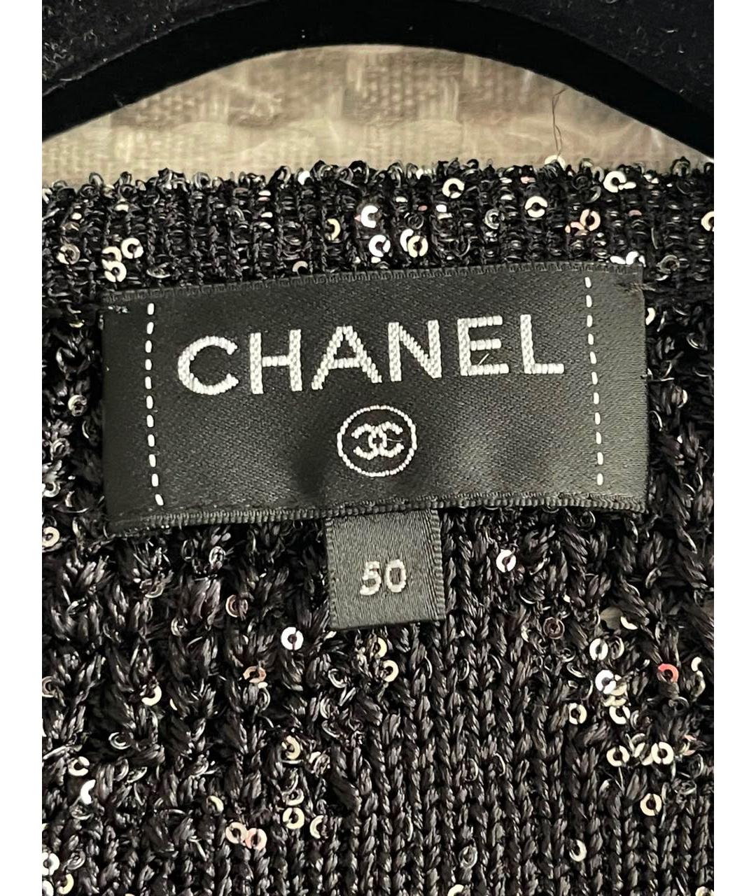 CHANEL Черный вискозный кардиган, фото 3