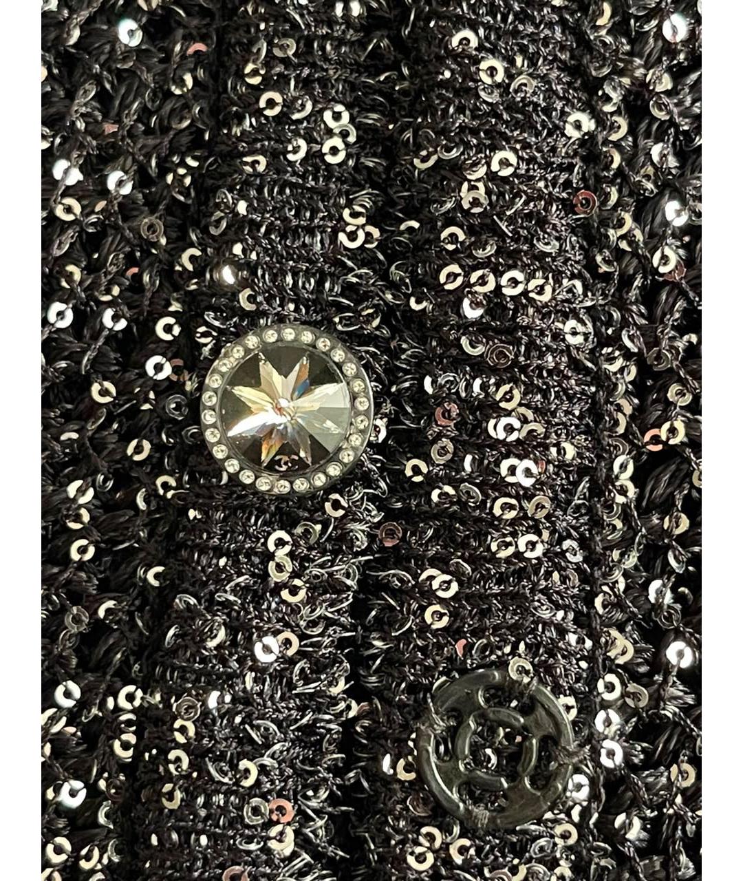 CHANEL Черный вискозный кардиган, фото 5