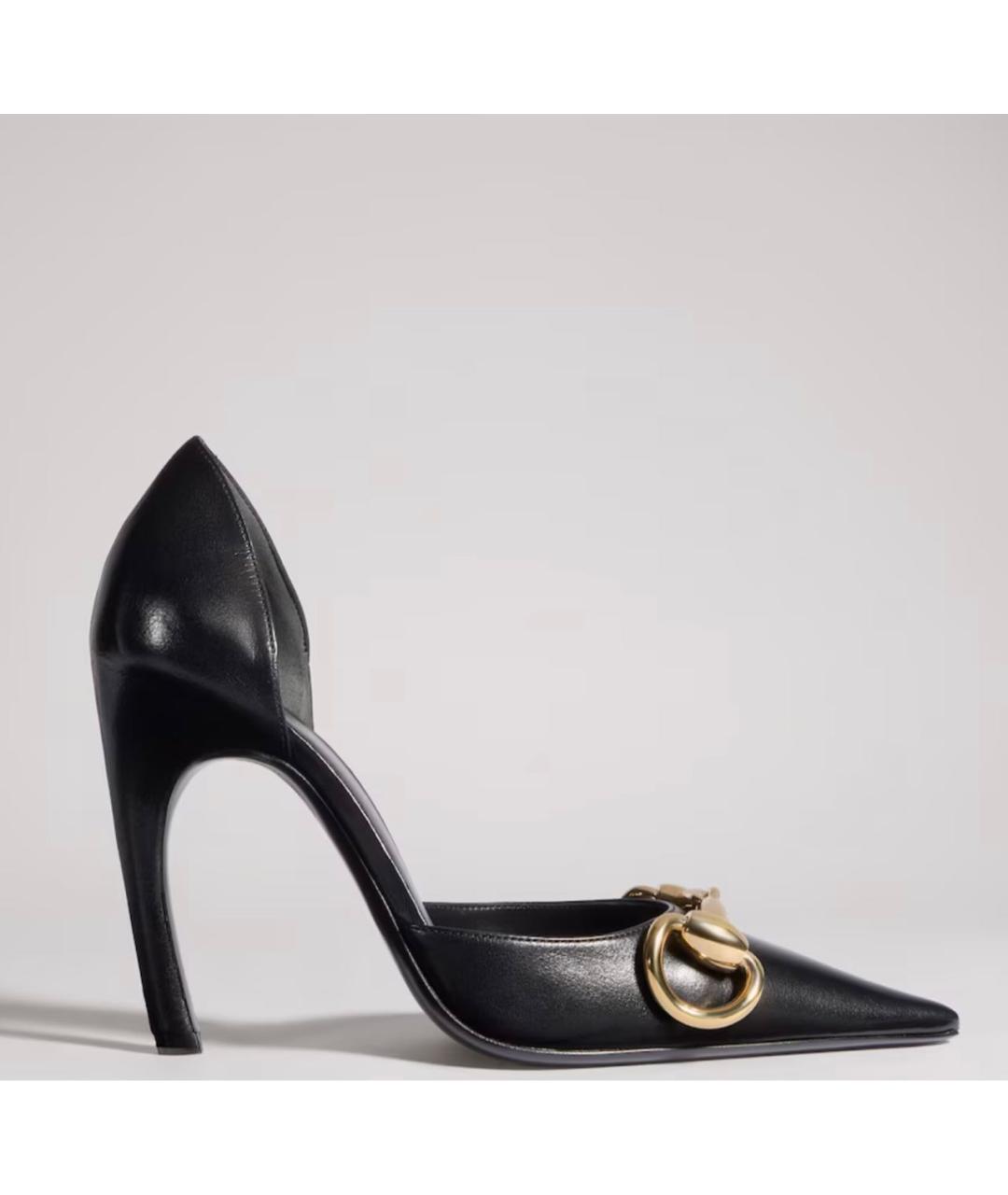 GUCCI Черные кожаные туфли, фото 6