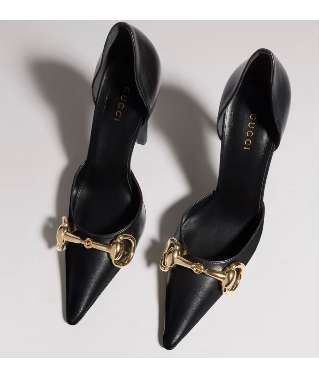 GUCCI Черные кожаные туфли, фото 5