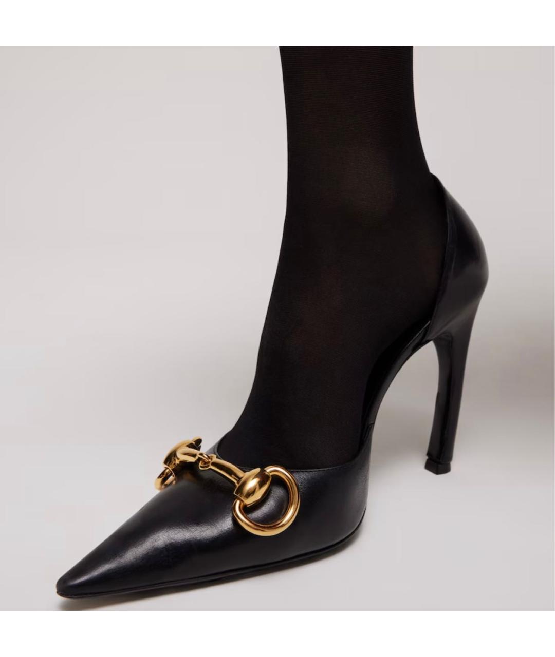 GUCCI Черные кожаные туфли, фото 3