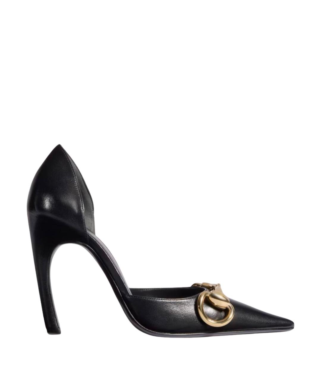 GUCCI Черные кожаные туфли, фото 1