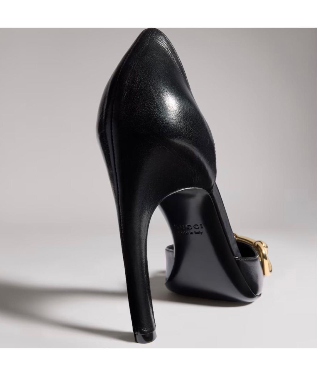 GUCCI Черные кожаные туфли, фото 4