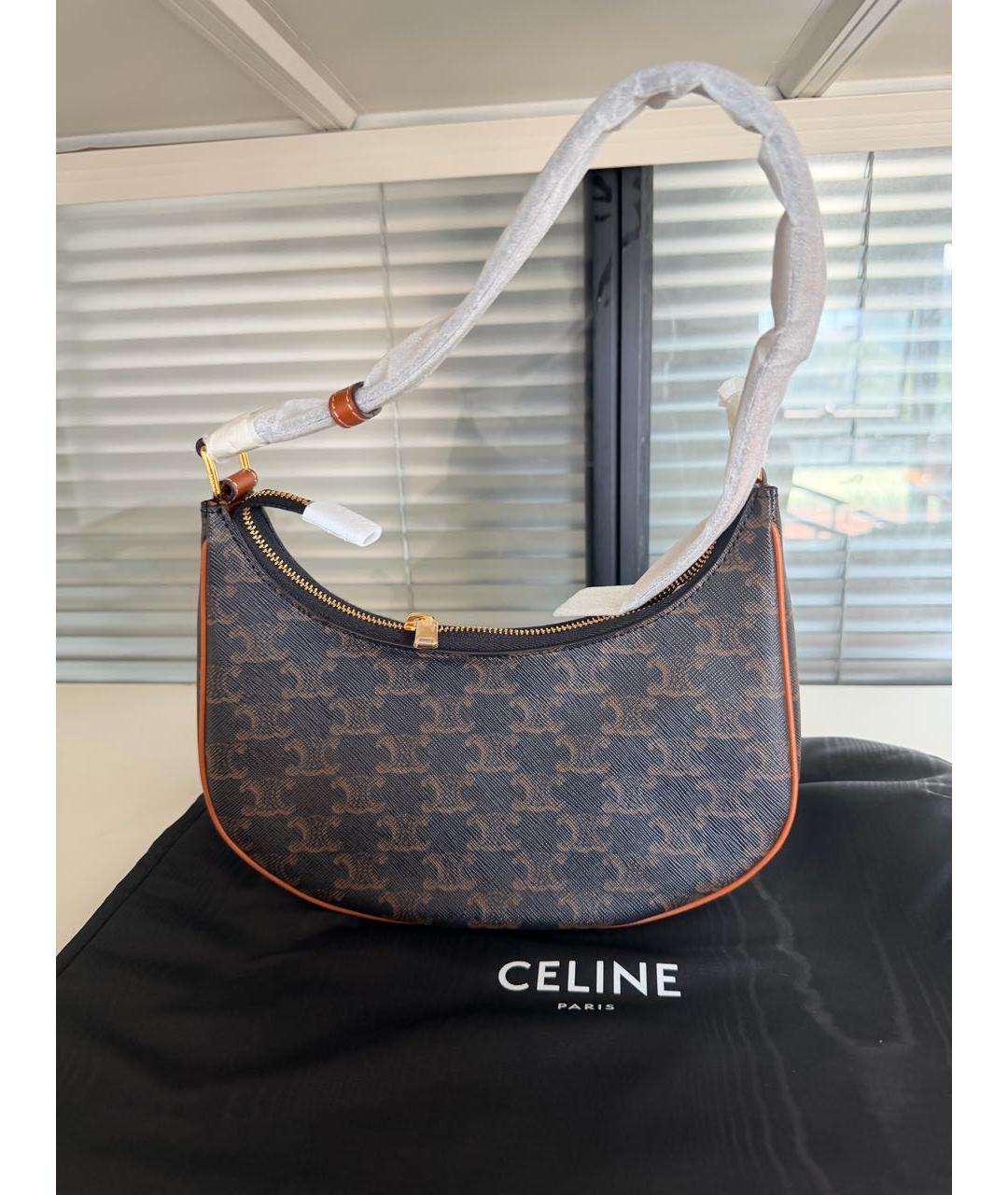 CELINE Черная сумка тоут из искусственной кожи, фото 6