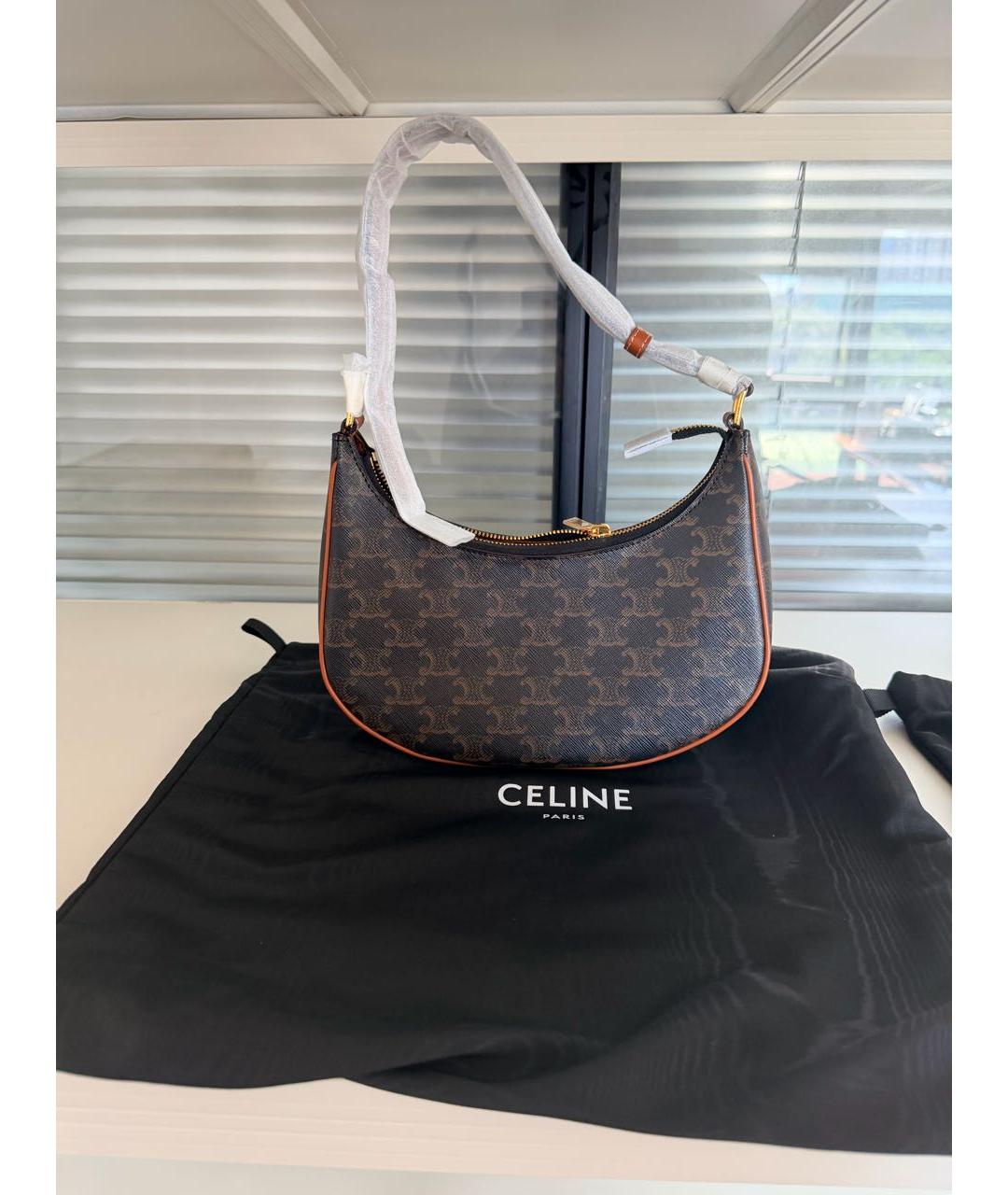 CELINE Черная сумка тоут из искусственной кожи, фото 3