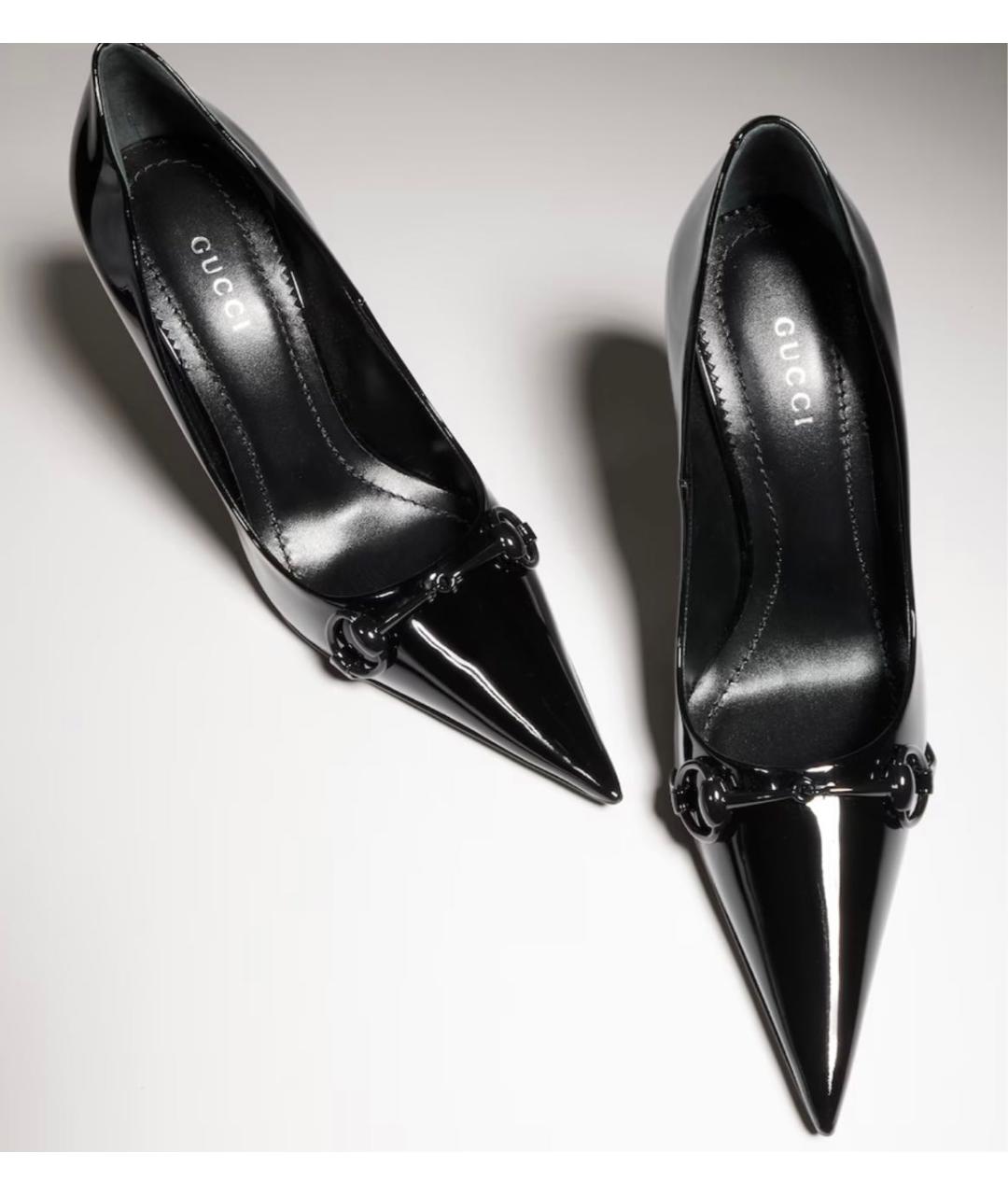 GUCCI Черные туфли из лакированной кожи, фото 4