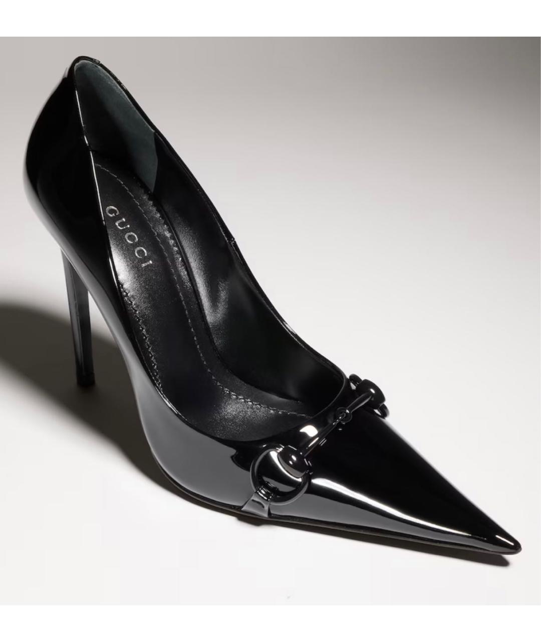GUCCI Черные туфли из лакированной кожи, фото 2
