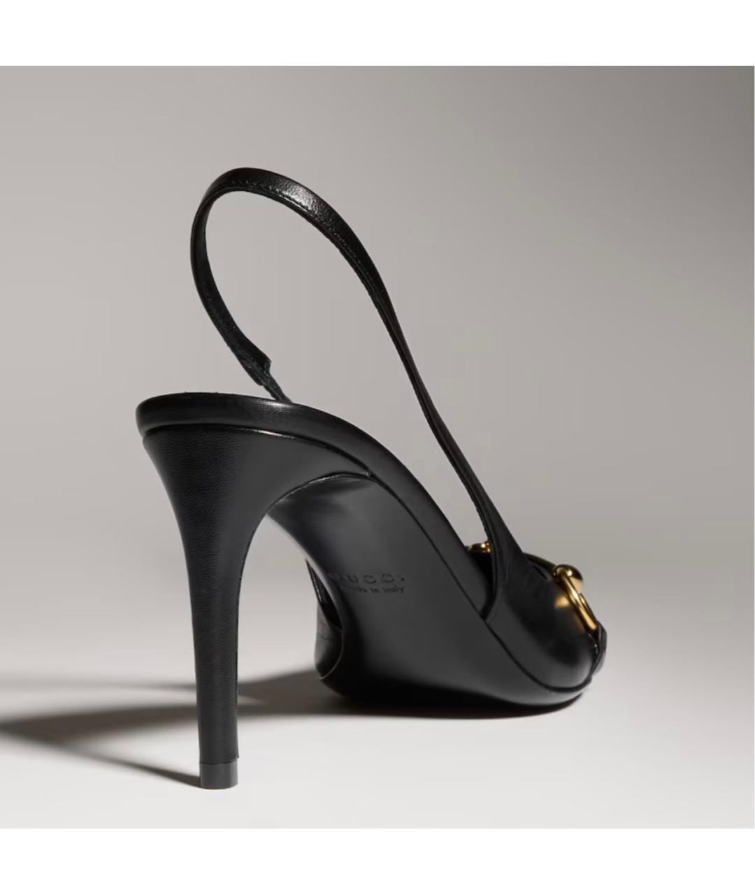 GUCCI Черные кожаные туфли, фото 2