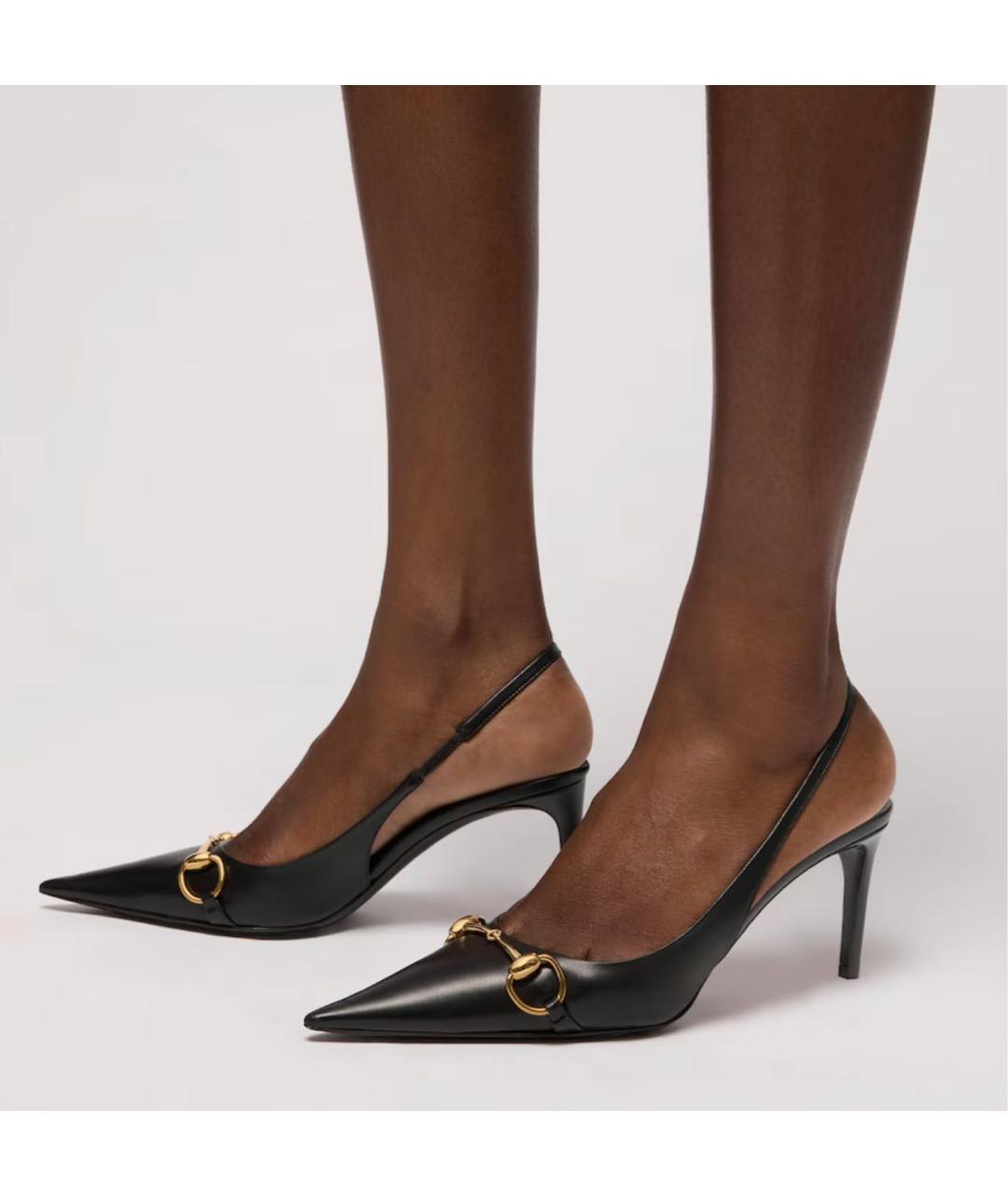 GUCCI Черные кожаные туфли, фото 5