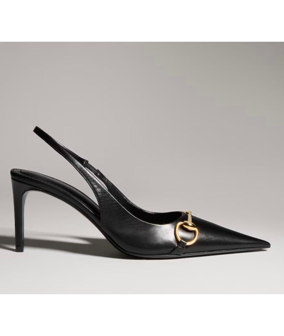 GUCCI Черные кожаные туфли, фото 6