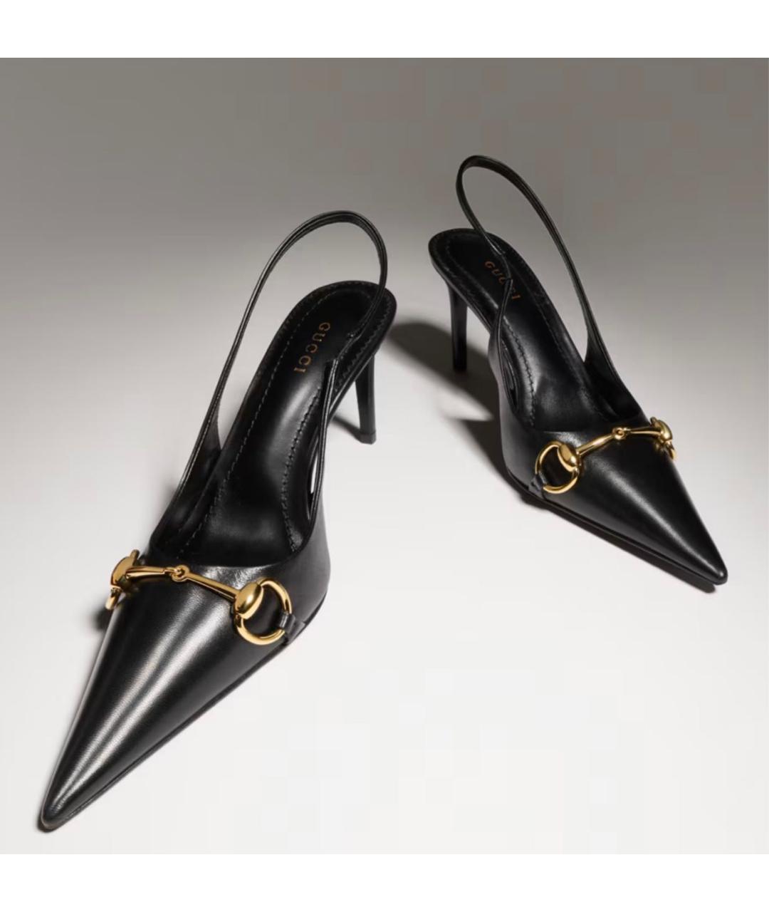 GUCCI Черные кожаные туфли, фото 3