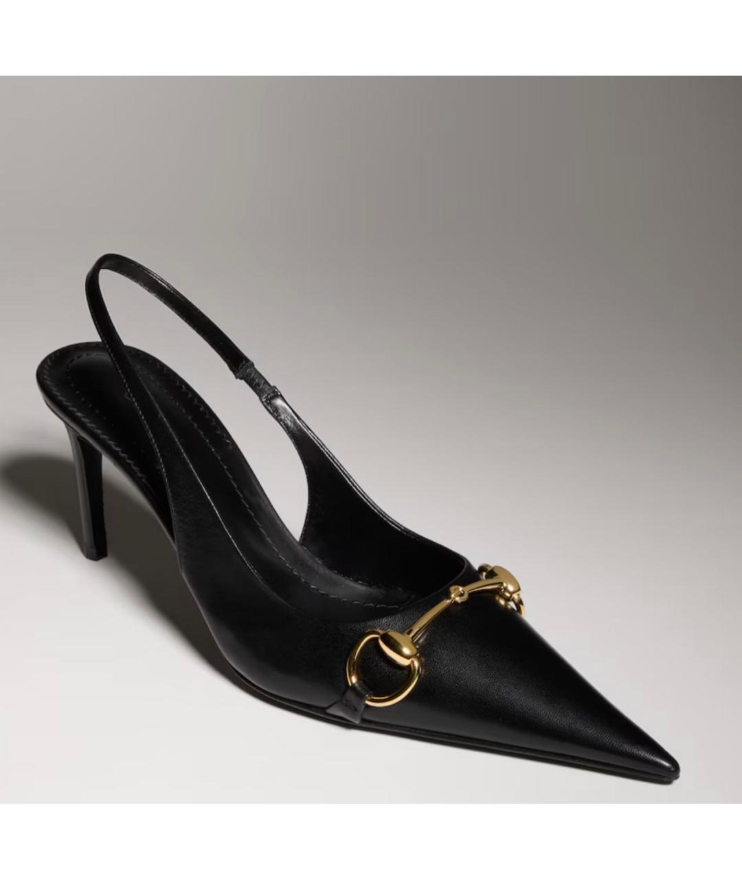 GUCCI Черные кожаные туфли, фото 4
