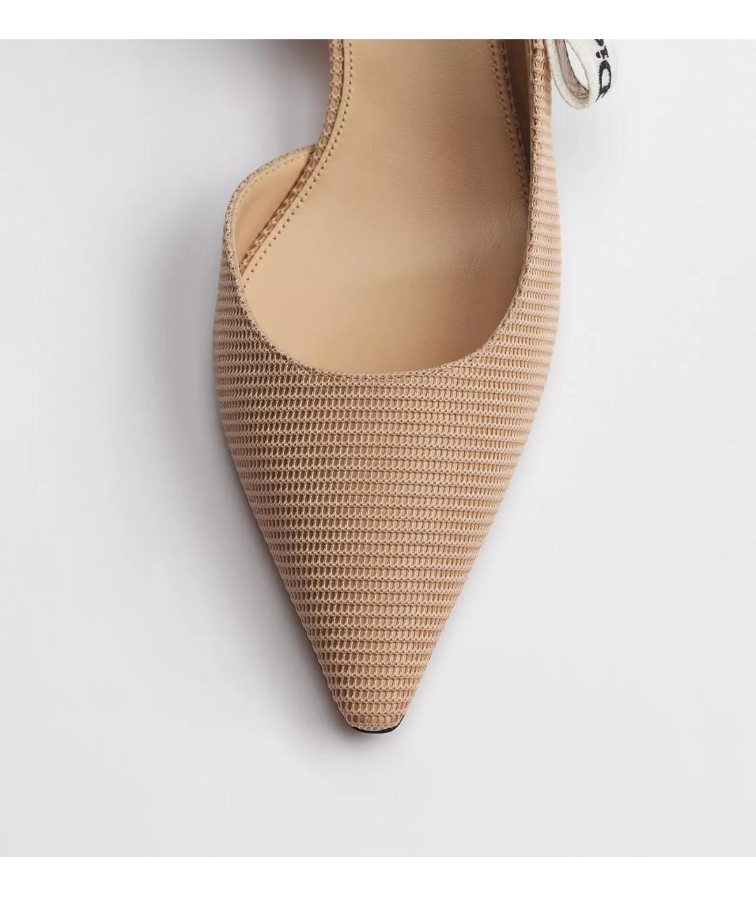 CHRISTIAN DIOR Розовые текстильные лодочки на низком каблуке, фото 4