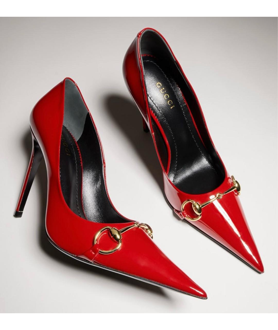 GUCCI Красные туфли из лакированной кожи, фото 5