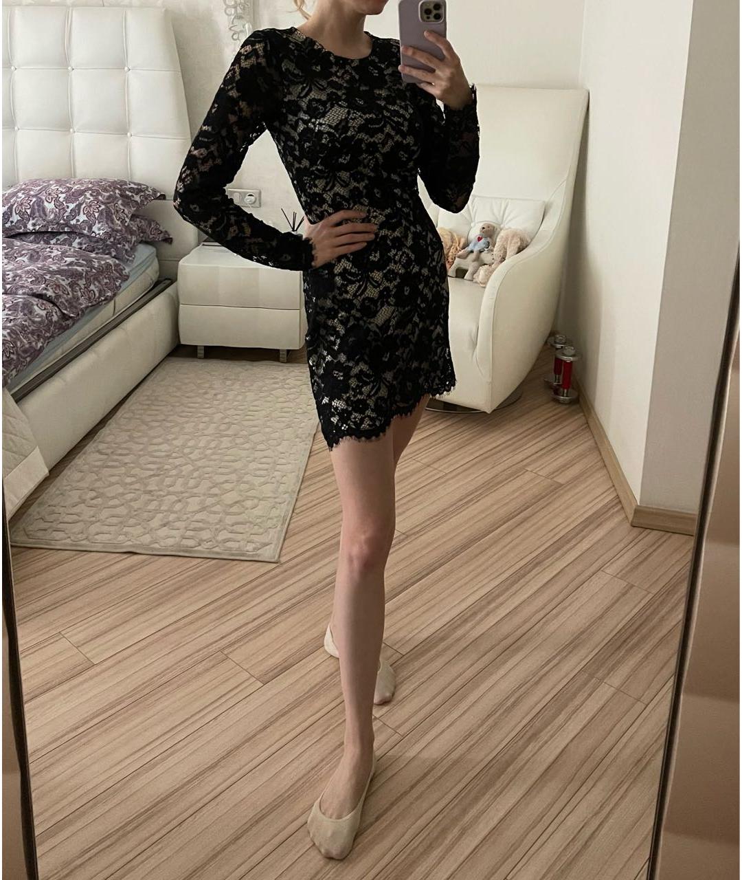 THEORY Черное кружевное коктейльное платье, фото 6